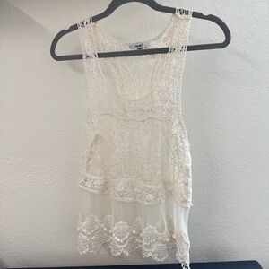 Papaya Cream Lace Top